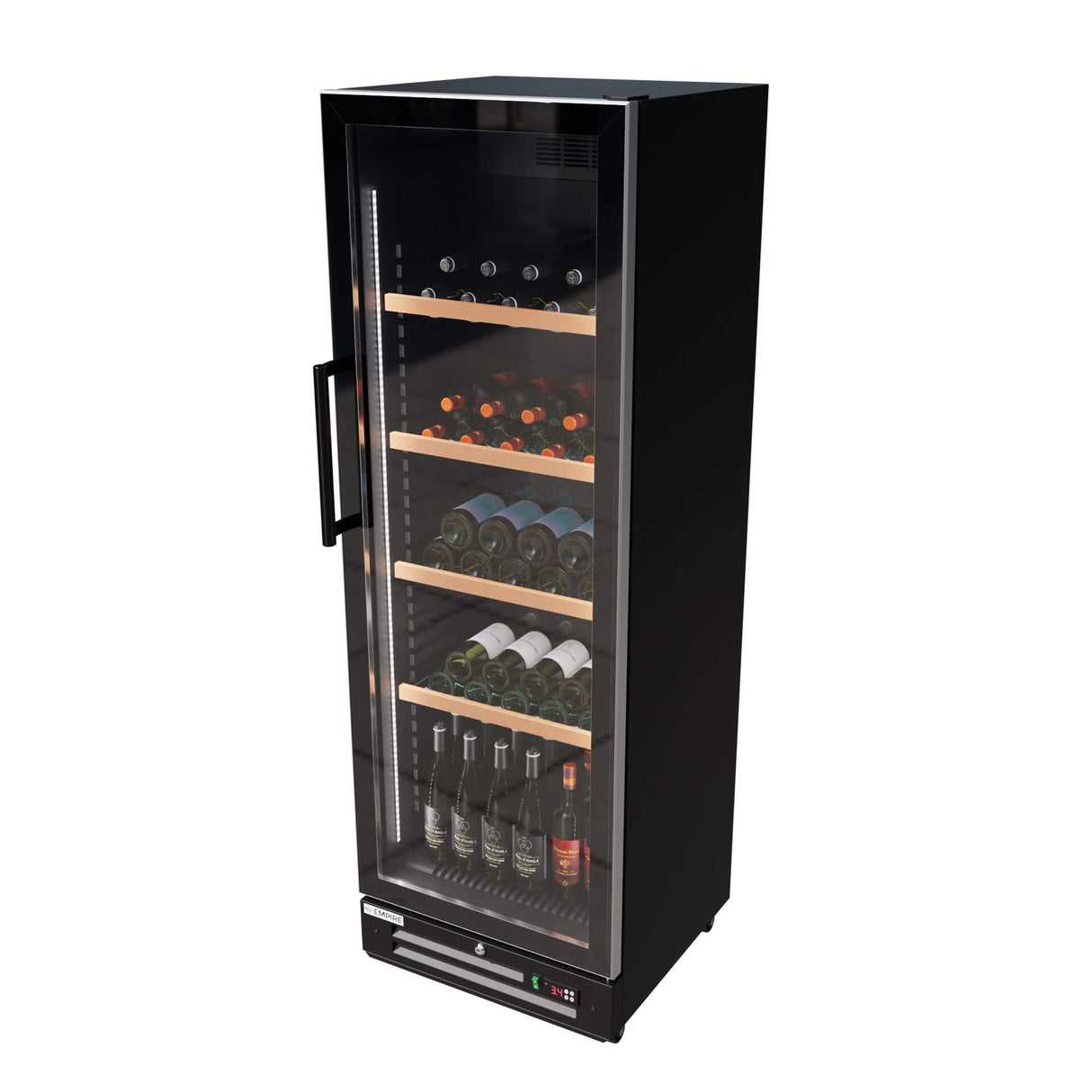 Empire Single Door Upright Wine Cooler – 78 Bottle 360L Commercial Display Fridge | CL-375WD
