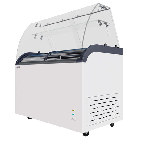 Empire Sliding Curved Glass Lid Display Ice Cream Counter Freezer - 9 x Pans - EMP-CF420QIC-GT - Graded Item Display Chest Freezers Empire