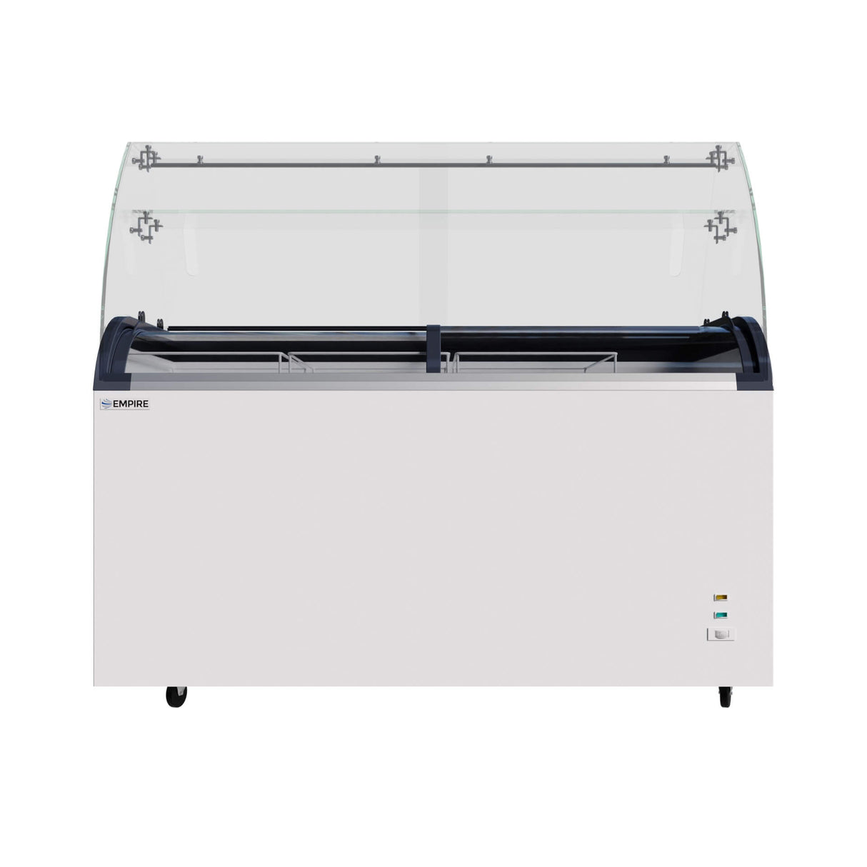 Empire Sliding Curved Glass Lid Display Ice Cream Counter Freezer - 9 × Pans & Basket - EMP-CF520QIC-GT Display Chest Freezers Empire