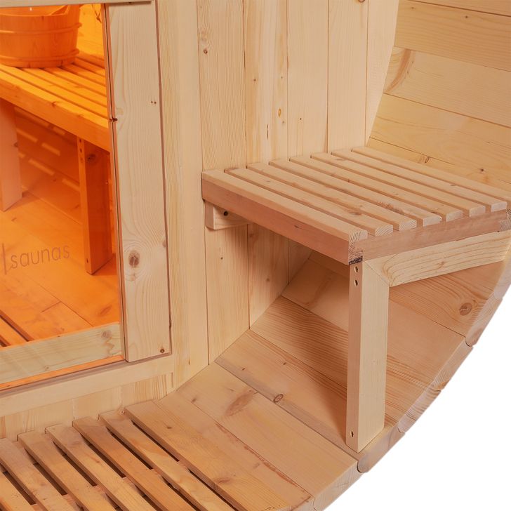 Empire Spruce Barrel Sauna with Front Porch & 6kW Electric Heater | 2–4 Person Outdoor Cabin | EMP-BSAUNA Electric Heated Saunas Empire
