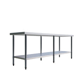 Empire 2100mm Stainless Steel Centre Table with Undershelf Commercial Prep Bench - SSCT-210 Stainless Steel Centre Tables Empire