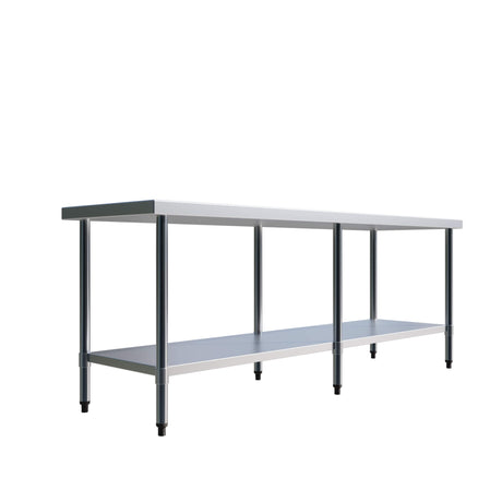 Empire 2100mm Stainless Steel Centre Table with Undershelf Commercial Prep Bench - SSCT-210 Stainless Steel Centre Tables Empire