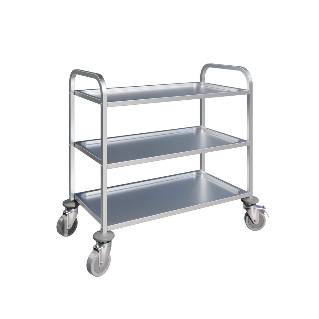 Empire Stainless Steel Large 3 Tier Dining Trolley - SSDT-3T Stainless Steel Dining Trolley Empire   