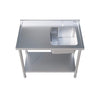 Empire Stainless Steel Single Bowl Sink 1000mm Wide Left Hand Drainer - EMP-SSWTS-1000L Single Bowl Sinks Empire   