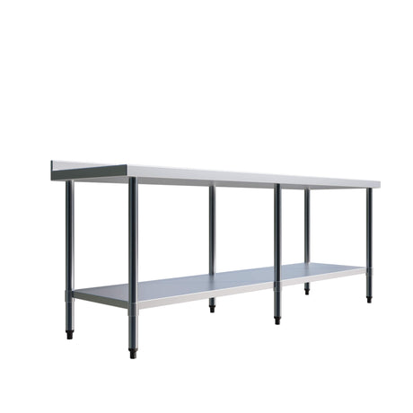 Empire Stainless Steel Wall Prep Table 2100mm Wide with Upstand - SSWT-210 Stainless Steel Wall Tables Empire   