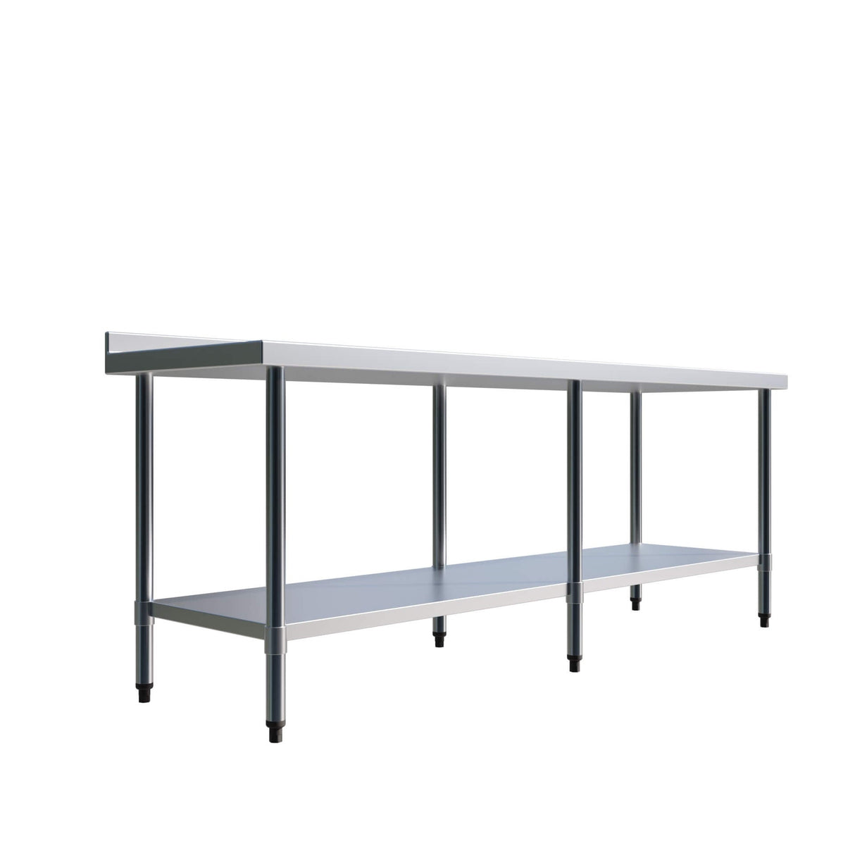 Empire 2100mm Stainless Steel Wall Prep Table with Upstand & Undershelf Commercial Prep Bench - SSWT-210 - Graded Item Stainless Steel Wall Tables Empire