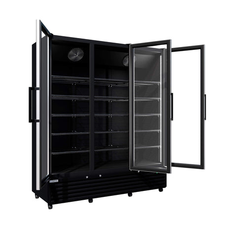 Empire Triple Door Upright Back Bar Bottle Cooler – Commercial Display Fridge | CL-1500W Upright Double Door Bottle Coolers Empire