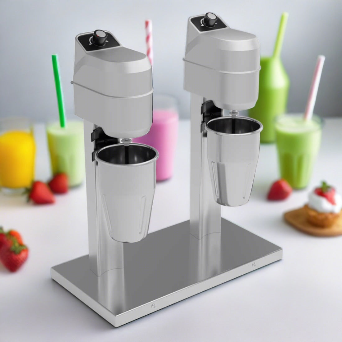 Empire Twin Head Milkshake Maker Bar Mixer Machine and Cups - EMP-DMSM ...