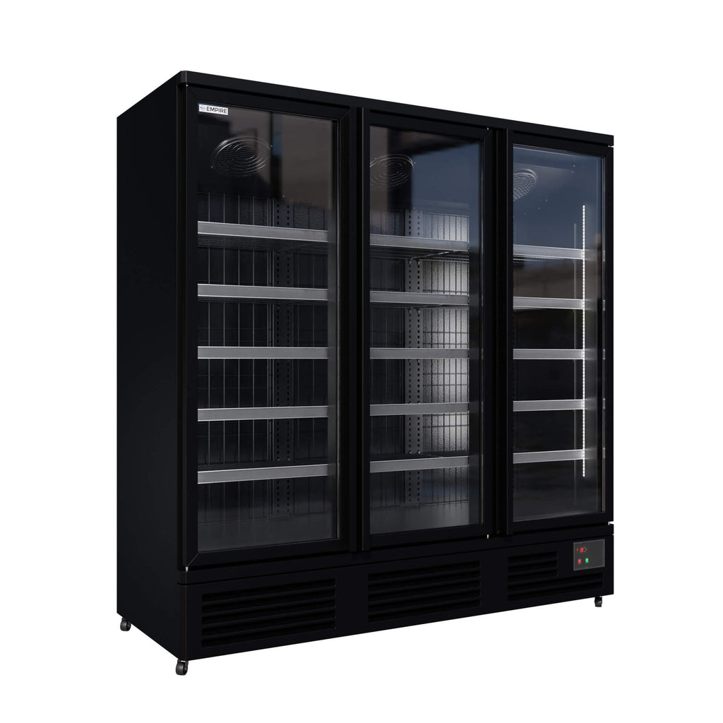 Empire Upright Display Freezer 1220L Triple Glass Door Commercial Black Interior | EMP-KDF-P1973TG-B Refrigeration Uprights - Triple Door Empire