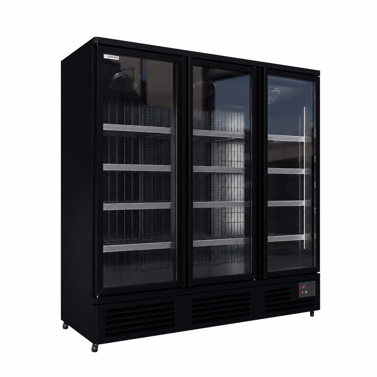 Empire Upright Display Freezer 1560L Triple Glass Door Commercial Black Interior | EMP-1780FB Refrigeration Uprights - Triple Door Empire Supplies