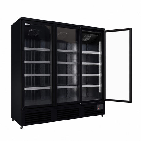 Empire Upright Display Freezer 1560L Triple Glass Door Commercial Black Interior | EMP-1780FB Refrigeration Uprights - Triple Door Empire Supplies