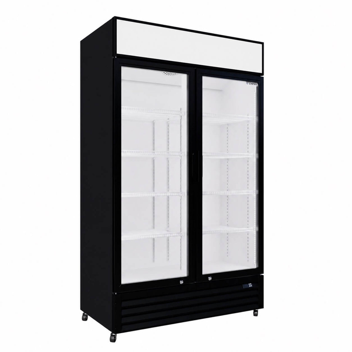 Empire Double Door Display Cooler Hinged – B Energy Rated Commercial Fridge with Merchandising Canopy | CL-690A - Graded Item