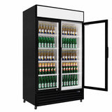 Empire Double Door Display Cooler Hinged – B Energy Rated Commercial Fridge with Merchandising Canopy | CL-690A Upright Double Glass Door Chillers Empire
