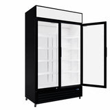 Empire Double Door Display Cooler Hinged – B Energy Rated Commercial Fridge with Merchandising Canopy | CL-690A Upright Double Glass Door Chillers Empire