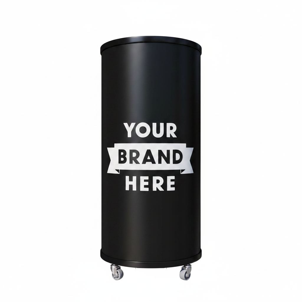 Empire Drinks Can Bottle Dump Impulse Barrel Mobile Cooler Black - EMP-CC77 Single Door Bottle Coolers Empire