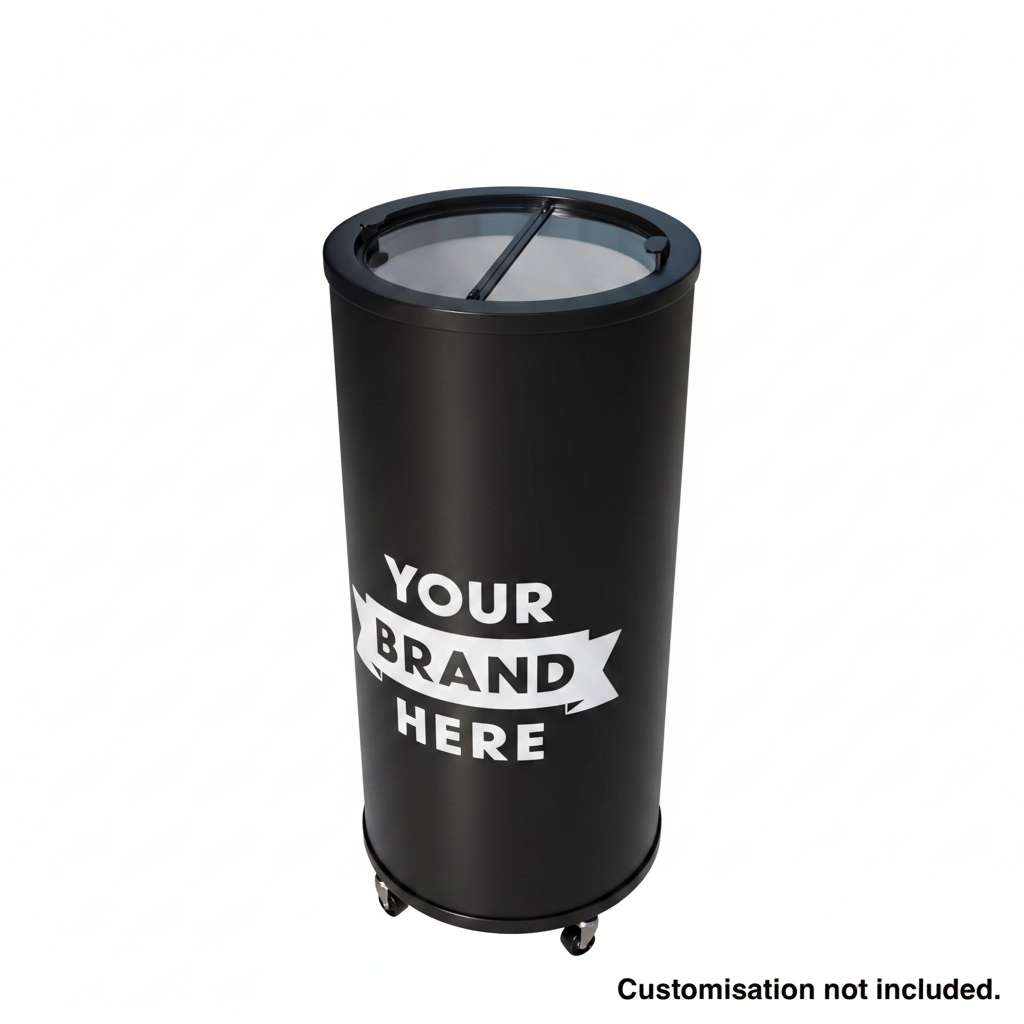Empire Drinks Can Bottle Dump Impulse Barrel Mobile Cooler Black - EMP-CC77 Single Door Bottle Coolers Empire