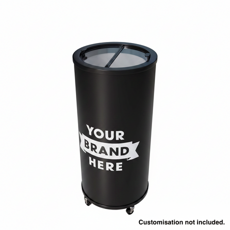 Empire Drinks Can Bottle Dump Impulse Barrel Mobile Cooler Black - EMP-CC77 Single Door Bottle Coolers Empire