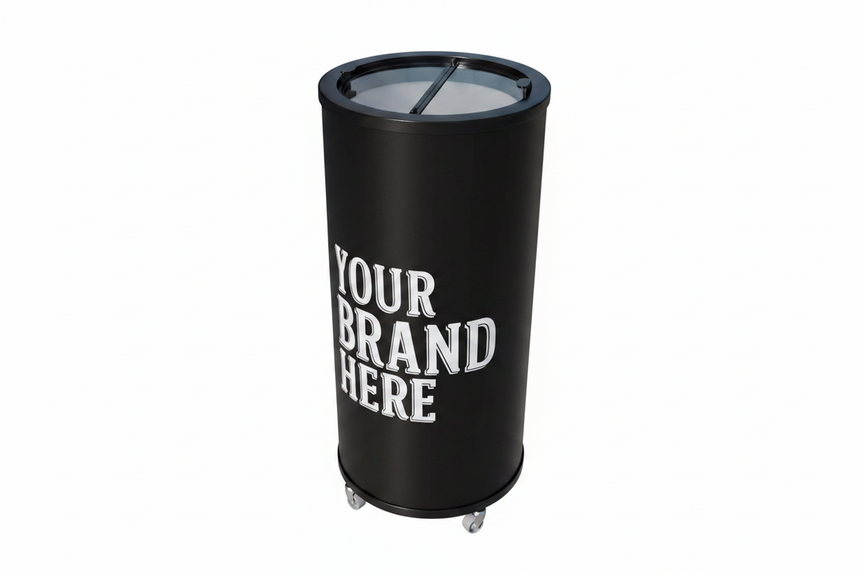 Empire Drinks Can Bottle Dump Impulse Barrel Mobile Cooler Black - EMP-CC77 Single Door Bottle Coolers Empire