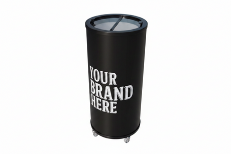 Empire Drinks Can Bottle Dump Impulse Barrel Mobile Cooler Black - EMP-CC77 Single Door Bottle Coolers Empire
