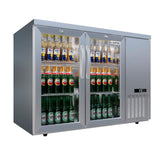 Empire High Capacity Stainless Steel Double Door Bottle Cooler Hinged Undercounter Low Height Side Cooling - CL-305HR - Graded Item Double Door Bottle Coolers Empire