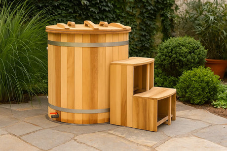 Empire Ice Bath – Cedar Wood Cold Plunge with 304 Stainless Steel Liner & Step Ladder | EMP-IB1 Ice Baths & Cold Plunges Empire