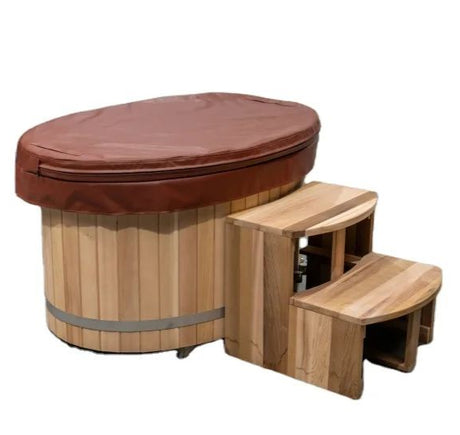 Empire Ice Bath Large – Cedar Wood Cold Plunge with 304 Stainless Steel Liner & Step Ladder | EMP-IB3 Ice Baths & Cold Plunges Empire