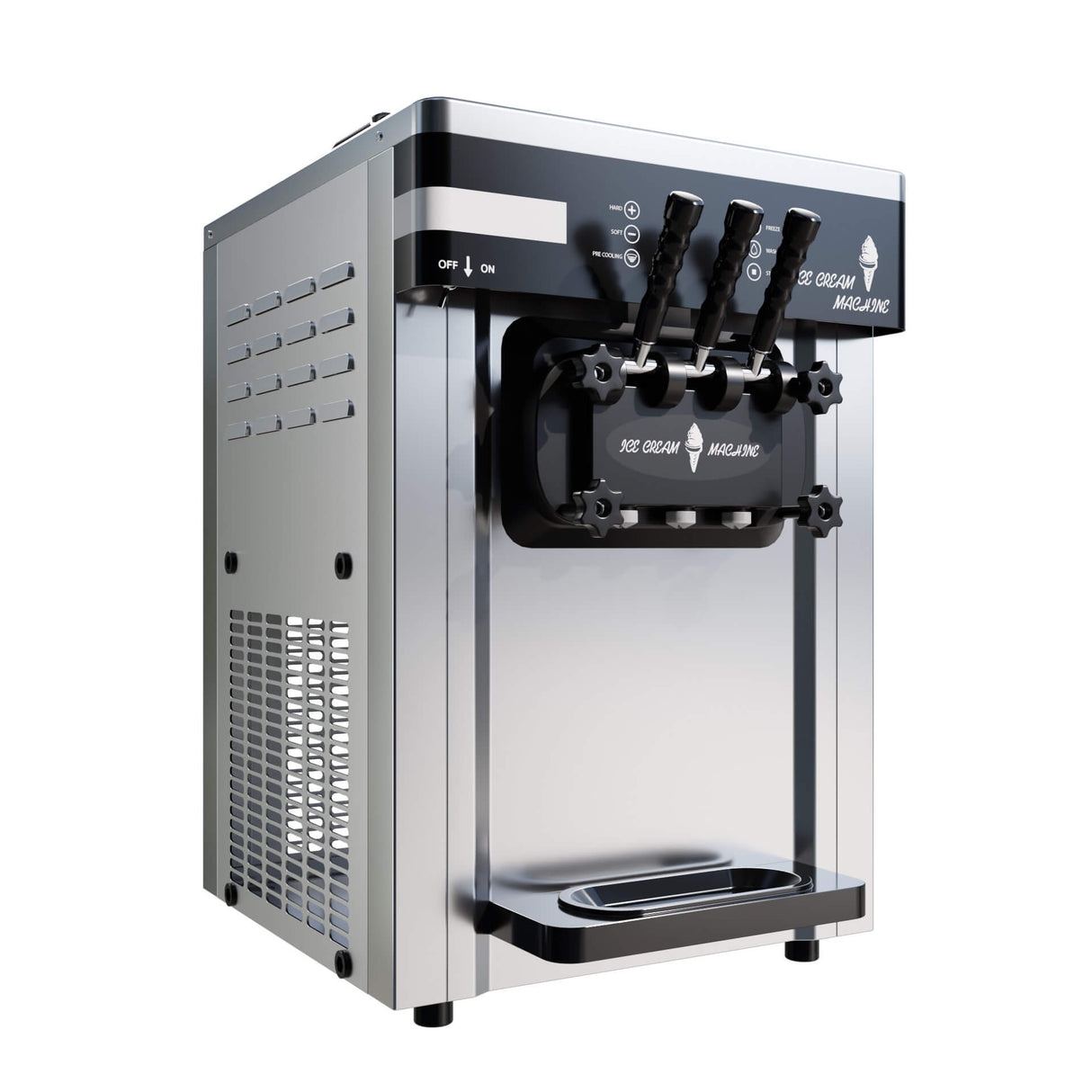 Empire Ice Cream Machine Counter Top 25 Litre - 2 x 12.5L - Commercial 3 Nozzle Flavour Soft Ice Cream Vending with Air Pump Function- EMP-ICREAM25 Ice Cream Machines & Makers Empire