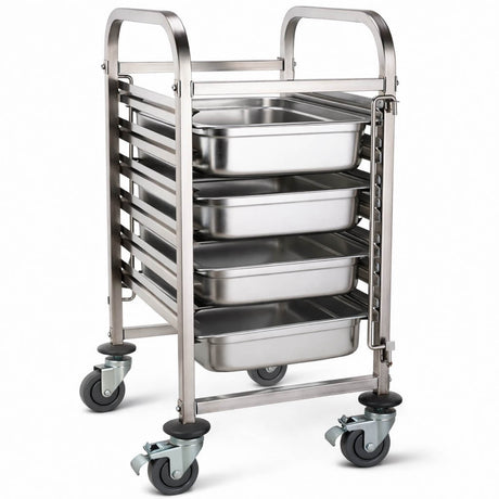 Empire Mobile Stainless Steel GN Tray Trolley – Commercial Catering GN 1/1 Pan Rack | EMP-RT1106 GN & Racking Trolleys Empire