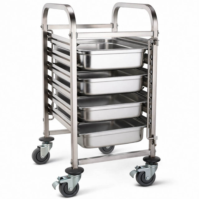 Empire Mobile Stainless Steel GN Tray Trolley – Commercial Catering GN 1/1 Pan Rack | EMP-RT1106 GN & Racking Trolleys Empire