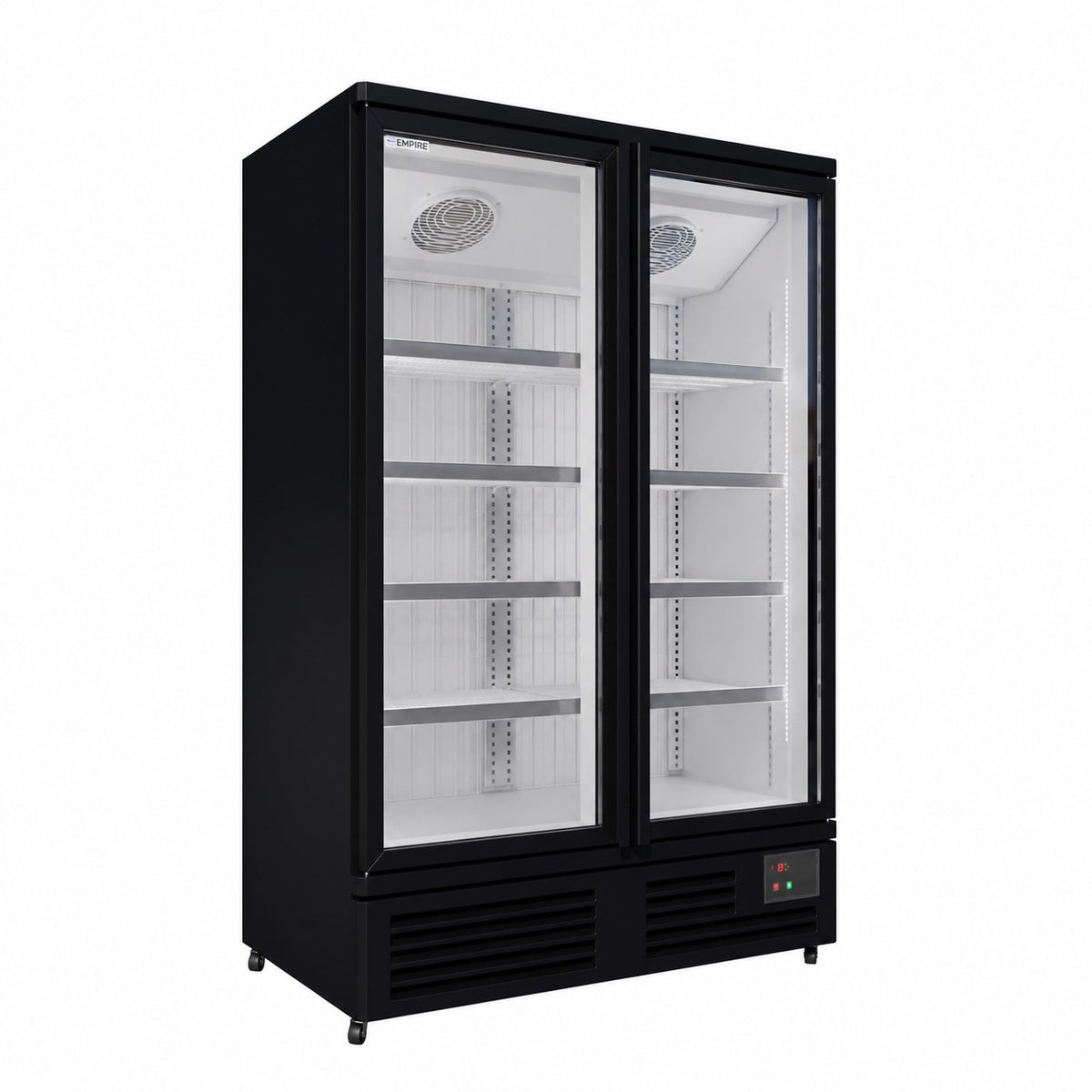 Empire Upright Display Freezer 1012L Double Glass Door Commercial White Interior | EMP-1180FW Refrigeration Uprights - Double Door Empire Supplies