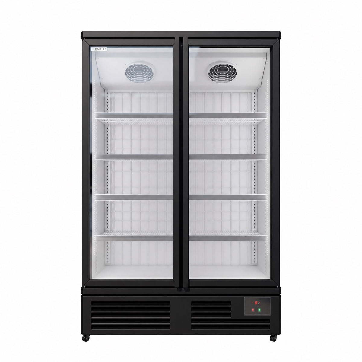 Empire Upright Display Freezer 1012L Double Glass Door Commercial White Interior | EMP-1180FW Refrigeration Uprights - Double Door Empire Supplies