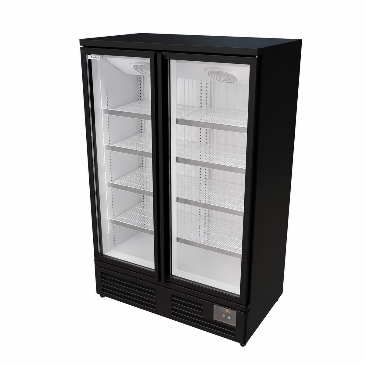 Empire Upright Display Freezer 1012L Double Glass Door Commercial White Interior | EMP-1180FW Refrigeration Uprights - Double Door Empire Supplies