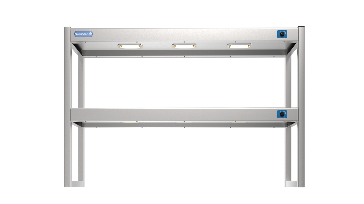 Floating Chefs Rack Nordstar Heated Gantry Double Tier Chefs Rack Overshelf 1200mm 6 Quart ...