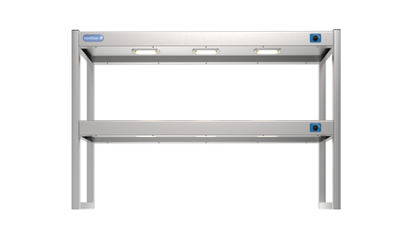 Nordstar Heated Gantry Double Tier Chefs Rack Overshelf 1200mm 6 Quartz Lamp | DTG1200 Heated Gantry Chef's Rack Nordstar