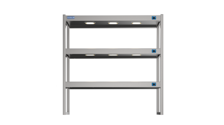 Nordstar Heated Gantry Triple Tier Chefs Rack Overshelf 1200mm 9 Quartz Lamp | TTG1200 Heated Gantry Chef's Rack Nordstar