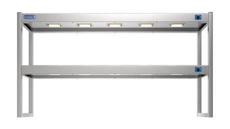 Nordstar Heated Gantry Double Tier Chefs Rack Overshelf 1500mm 6 Quartz Lamp | DTG1500 Heated Gantry Chef's Rack Nordstar