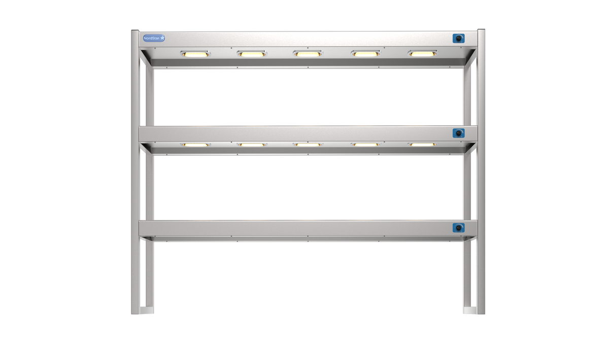Chef Unit Racks Nordstar Heated Gantry Triple Tier Chefs Rack Overshelf 1500mm 9 Quart ...