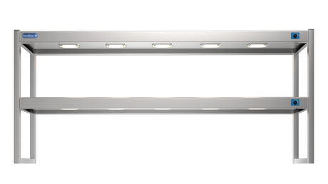 Nordstar Heated Gantry Double Tier Chefs Rack Overshelf 1800mm 6 Quartz Lamp | DTG1800 Heated Gantry Chef's Rack Nordstar
