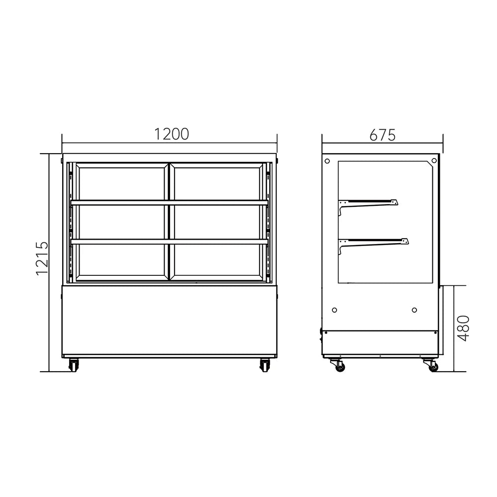 Hamoki Chilled Deli Patisserie Flat Glass Display Fridge 460 Litre - 251015 Refrigerated Counter Top Displays Hamoki   