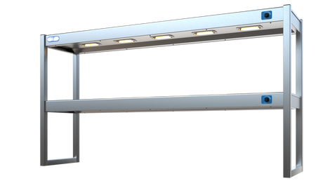 Nordstar Heated Gantry Double Tier Chefs Rack Overshelf 1500mm 6 Quartz Lamp | DTG1500 Heated Gantry Chef's Rack Nordstar