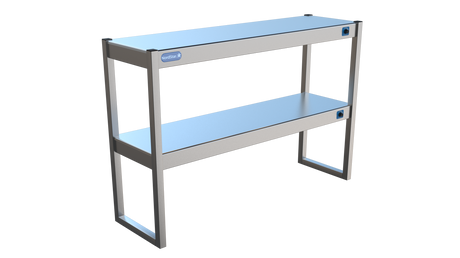 Nordstar Heated Gantry Double Tier Chefs Rack Overshelf 1200mm 6 Quartz Lamp | DTG1200 Heated Gantry Chef's Rack Nordstar