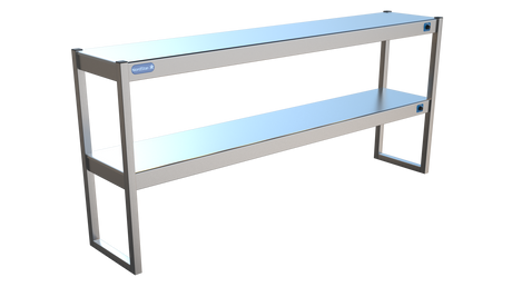 Nordstar Heated Gantry Double Tier Chefs Rack Overshelf 1800mm 6 Quartz Lamp | DTG1800 Heated Gantry Chef's Rack Nordstar