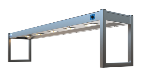 Nordstar Heated Gantry Single Tier Chefs Rack Overshelf 1800mm 5 Quartz Lamp | STG1800 Heated Gantry Chef's Rack Nordstar