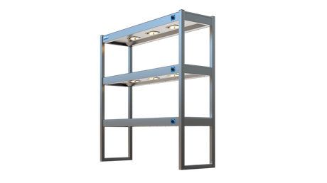Nordstar Heated Gantry Triple Tier Chefs Rack Overshelf 1200mm 9 Quartz Lamp | TTG1200 Heated Gantry Chef's Rack Nordstar