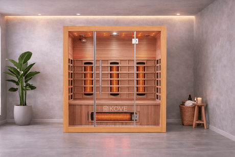 Empire Kove 3-Person Infrared Sauna Cabin – Hemlock Wood, Glass Front, Bluetooth & Full Spectrum Heating | KOVE-INF3 Indoor Infrared Saunas Kove Designs
