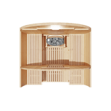 Kove 1-2 Person Spruce Barrel Sauna with Front Porch & 4.5kW Electric Heater | KOVE-BAR2 Outdoor Barrel Electric Heated Saunas KOVE