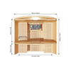 Kove 1-2 Person Spruce Barrel Sauna with Front Porch & 4.5kW Electric Heater | KOVE-BAR2 Outdoor Barrel Electric Heated Saunas KOVE