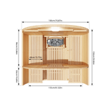 Kove 1-2 Person Spruce Barrel Sauna with Front Porch & 4.5kW Electric Heater | KOVE-BAR2 Outdoor Barrel Electric Heated Saunas KOVE