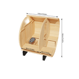Kove 1-2 Person Spruce Barrel Sauna with Front Porch & 4.5kW Electric Heater | KOVE-BAR2 Outdoor Barrel Electric Heated Saunas KOVE