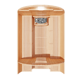 Kove 5-6 Person Spruce Barrel Sauna with Front Porch & 8kW Electric Heater | KOVE-BAR6 Outdoor Barrel Electric Heated Saunas KOVE